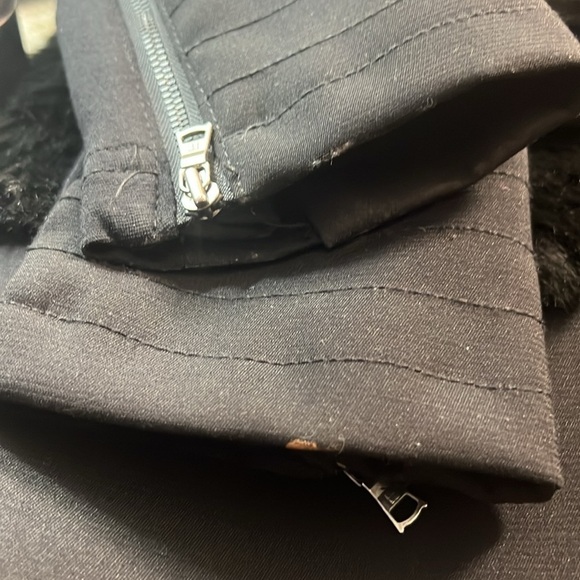 BCBG MAX AZRIA Breton Faux Fur/Leather Jacket Asymmetrical Zip, Moto Style - Picture 12 of 13